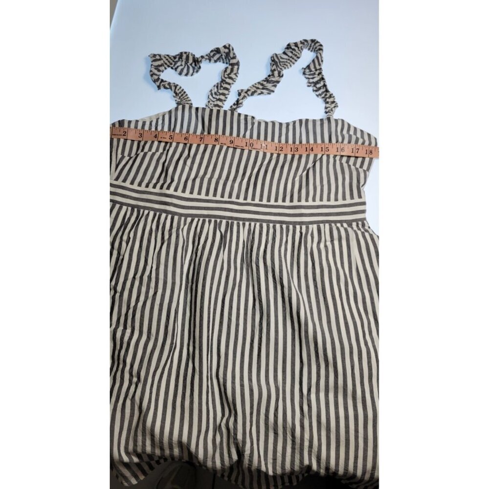 Madewell Midi Dress Size 14 Striped Sleeveless Ruffle Straps Cotton Women’s - Picture 8 of 13